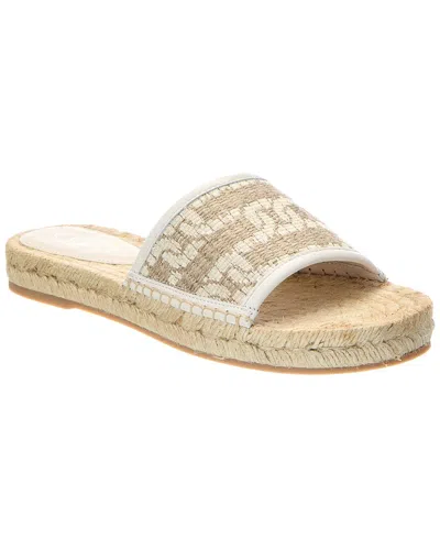 Tod's Logo Rafia Sandal In Neutral