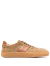 Tod's Calf Suede Round Toe Low-top Sneakers In Beige