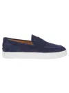 Tod's Low-profile Leather Moccasin Shoes With Rubber Sole In Black