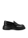 Tod's Leather Loafers With Chunky Sole And Glossy Finish In Black
