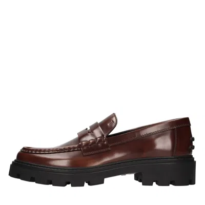 Tod's Flat Shoes Brown In Marrone Scuri