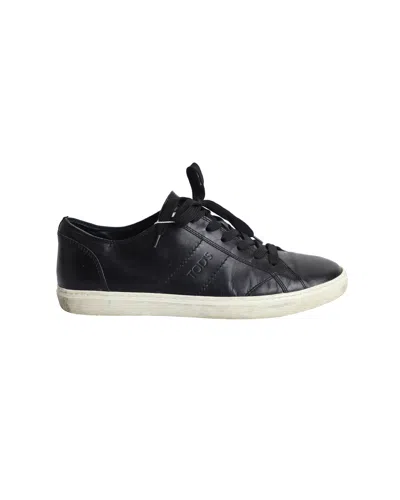Tod's Low Top Sneakers In Black Leather