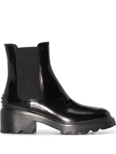 Tod's Lug-sole Chelsea Boots In Black
