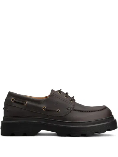 Tod's Lug Sole Leather Boat Shoes