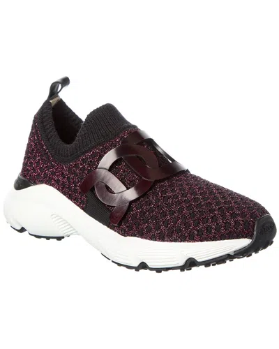 Tod's Lurex Sneaker In Red