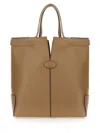 Tod's Structured Brown Calfskin Shoulder Bag