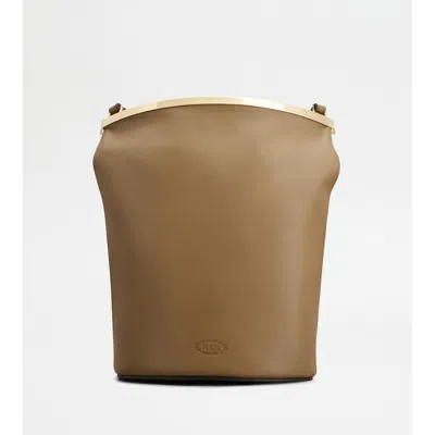 Tod's Magenta Bag Bucket Bag In Leather Small In Beige