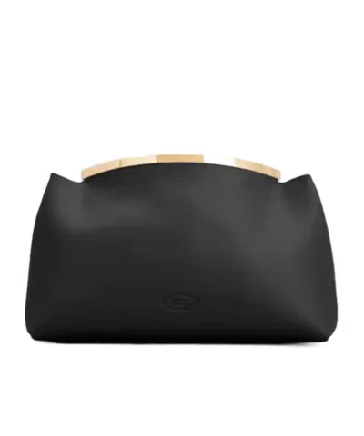 Tod's Magenta Bag Clutch Bag In Leather Large In Black