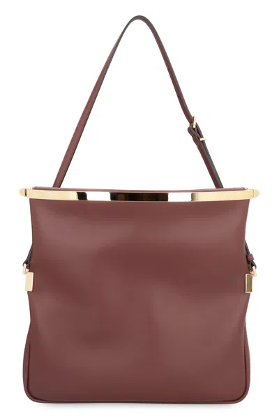Tod's Tod`s  Magenta Leather Mini Shoulder Handbag In Red-purple Or Grape