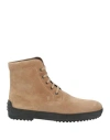Tod's Man Ankle Boots Beige Size 7.5 Leather