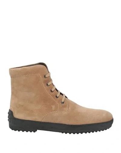 Tod's Man Ankle Boots Beige Size 7.5 Leather
