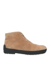 Tod's Man Ankle Boots Beige Size 9 Soft Leather