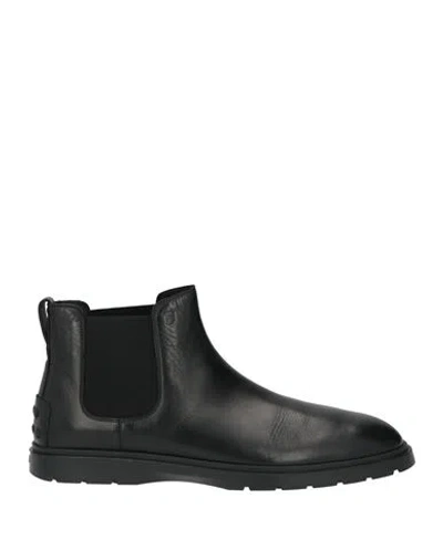 Tod's Man Ankle Boots Black Size 11 Leather