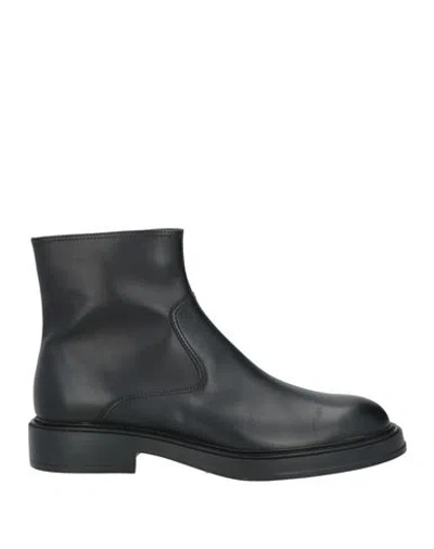 Tod's Man Ankle Boots Black Size 12 Leather