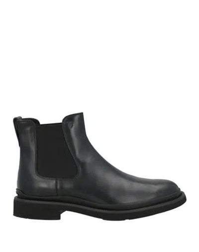 Tod's Man Ankle Boots Black Size 6.5 Leather