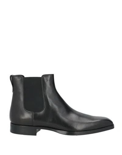 Tod's Man Ankle Boots Black Size 6.5 Leather