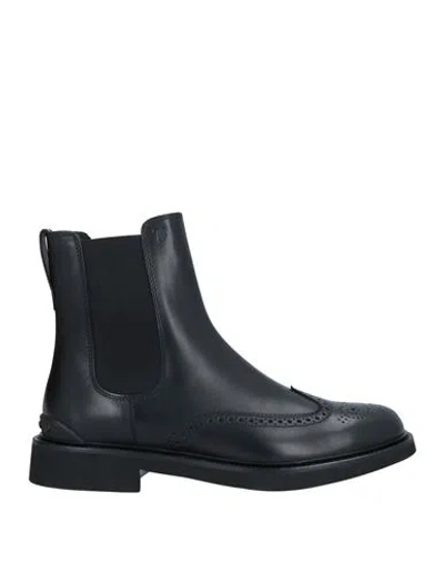 Tod's Man Ankle Boots Black Size 7 Soft Leather