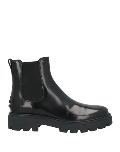 TOD'S TOD'S MAN ANKLE BOOTS BLACK SIZE 7 LEATHER