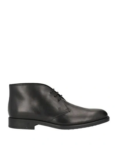 Tod's Man Ankle Boots Black Size 7.5 Soft Leather