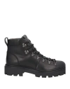 Tod's Man Ankle Boots Black Size 7.5 Soft Leather, Textile Fibers In Black