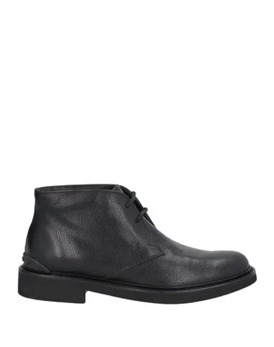 Tod's Man Ankle Boots Black Size 8 Soft Leather