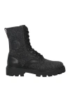 Tod's Man Ankle Boots Black Size 8.5 Textile Fibers, Leather In Black