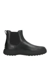 Tod's Man Ankle Boots Black Size 9 Leather