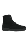 Tod's Man Ankle Boots Black Size 9 Leather