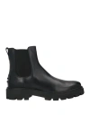 Tod's Man Ankle Boots Black Size 12 Calfskin In Black