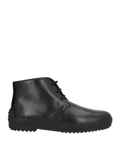 Tod's Man Ankle Boots Black Size 9 Soft Leather
