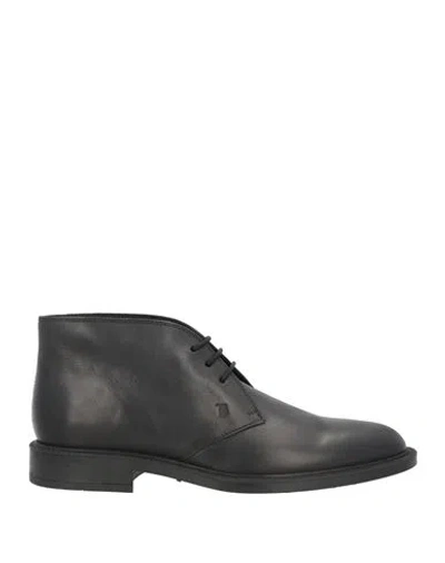 Tod's Man Ankle Boots Black Size 9 Soft Leather