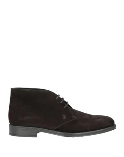 Tod's Man Ankle Boots Black Size 9 Leather