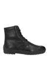 Tod's Man Ankle Boots Black Size 9.5 Leather