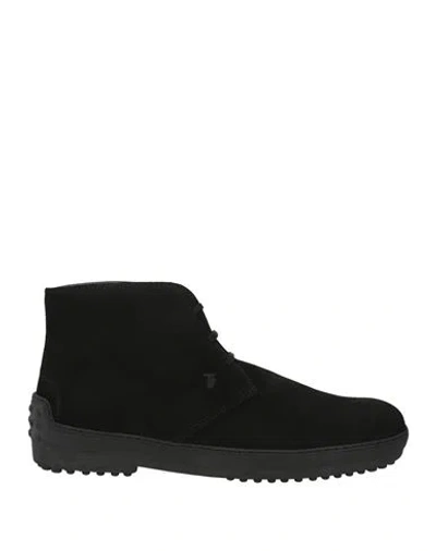 Tod's Man Ankle Boots Black Size 8.5 Soft Leather