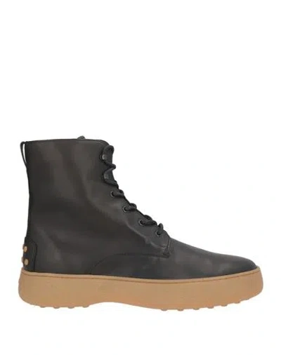 Tod's Man Ankle Boots Black Size 9.5 Leather