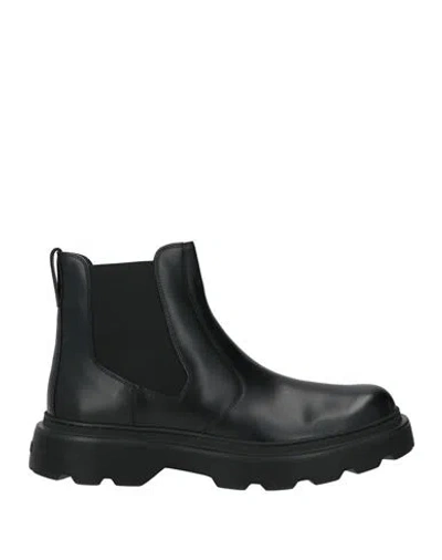 Tod's Man Ankle Boots Black Size 9.5 Leather