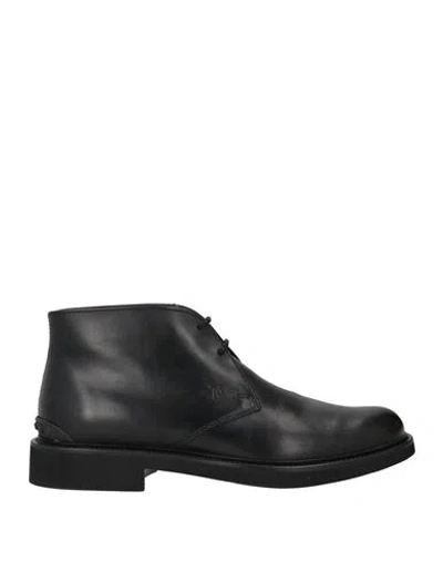 Tod's Man Ankle Boots Black Size 9.5 Soft Leather