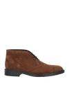 Tod's Man Ankle Boots Brown Size 9 Leather In Brown