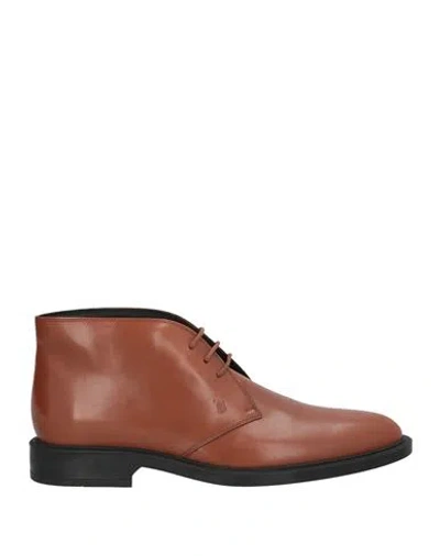 Tod's Man Ankle Boots Brown Size 9 Soft Leather