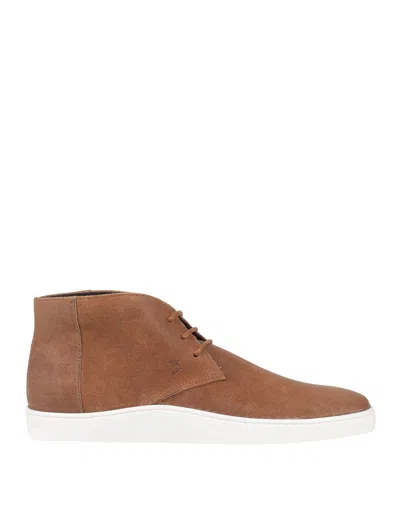 Tod's Man Ankle Boots Brown Size 9 Soft Leather