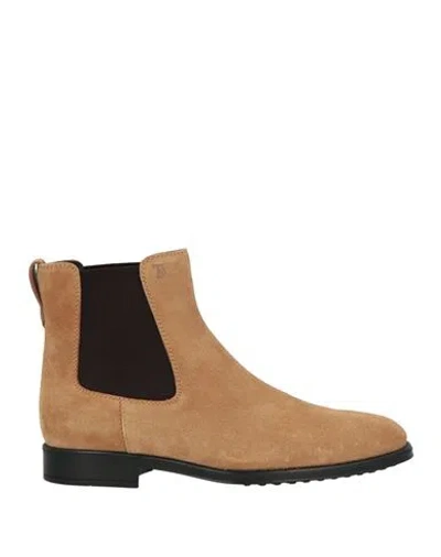 Tod's Man Ankle Boots Camel Size 7.5 Soft Leather