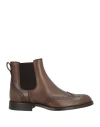 Tod's Man Ankle Boots Chocolate Brown Size 8.5 Leather In Brown