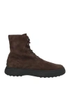 Tod's Striped Suede Ankle Boots With Chunky Rubber Sole For Men In Brown