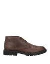 Tod's Man Ankle Boots Dark Brown Size 9 Soft Leather In Brown
