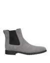 Tod's Man Ankle Boots Light Grey Size 8.5 Soft Leather