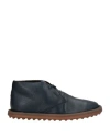 Tod's Man Ankle Boots Midnight Blue Size 8 Calfskin In Blue