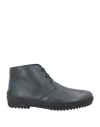 Tod's Man Ankle Boots Midnight Blue Size 8.5 Leather