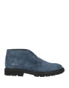 Tod's Man Ankle Boots Navy Size 9 Leather In Navy Blue