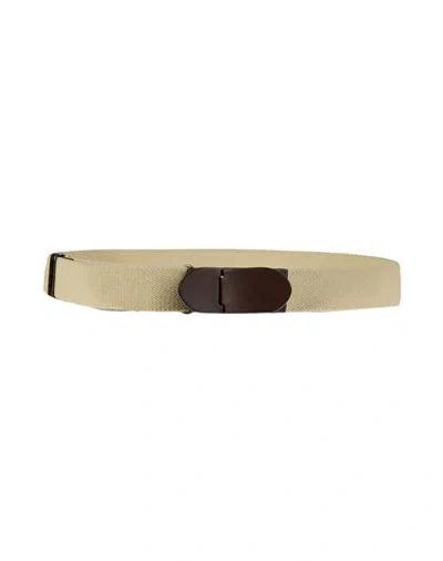 Tod's Man Belt Beige Size 43 Soft Leather, Textile Fibers In Brown