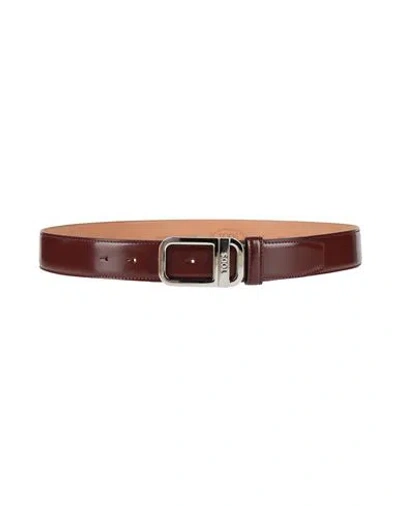 Tod's Man Belt Chocolate Brown Size 38 Leather